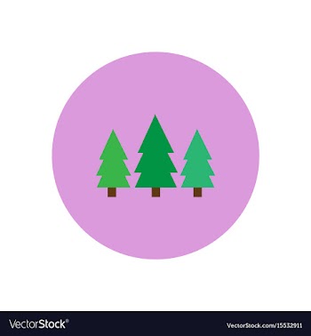 Stylish icon in circle landscape fir trees vector image