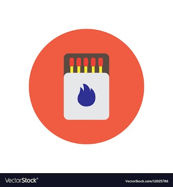 Stylish icon in circle Matchbox and matches vector image