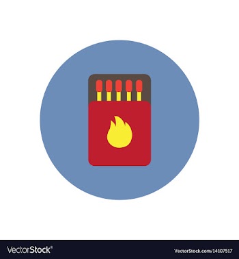 Stylish icon in circle matchbox and matches vector image