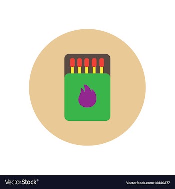 Stylish icon in circle matchbox and matches vector image