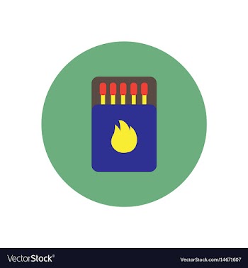 Stylish icon in circle matchbox and matches vector image