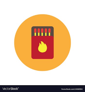 Stylish icon in circle matchbox and matches vector image