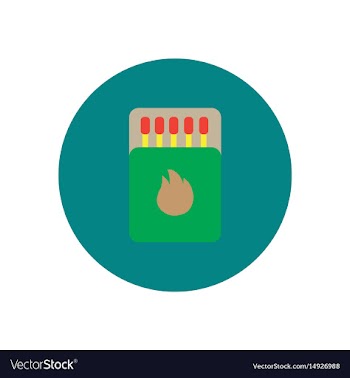 Stylish icon in circle matchbox and matches vector image