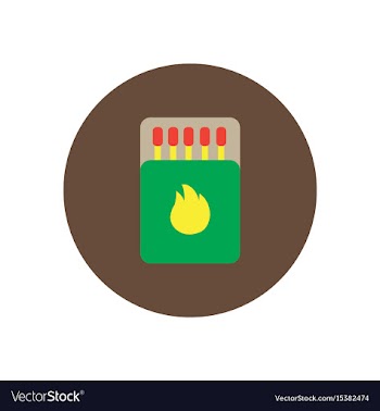 Stylish icon in circle matchbox and matches vector image
