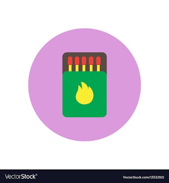 Stylish icon in circle matchbox and matches vector image