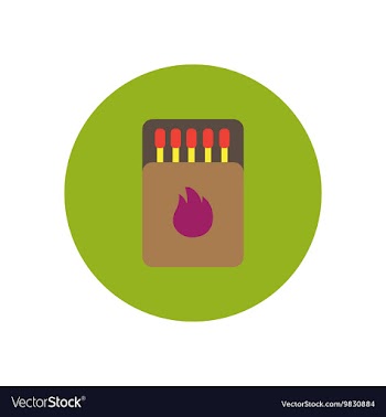 Stylish icon in circle Matchbox and matches vector image
