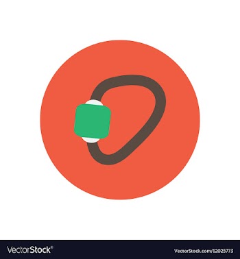 Stylish icon in circle Mountaineering carabiner vector image