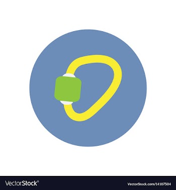 Stylish icon in circle mountaineering carabiner vector image