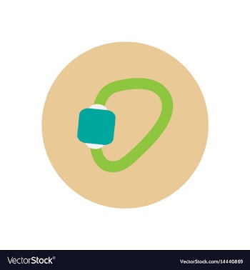 Stylish icon in circle mountaineering carabiner vector image