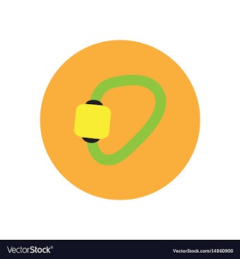Stylish icon in circle mountaineering carabiner vector image