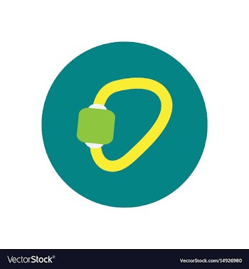 Stylish icon in circle mountaineering carabiner vector image