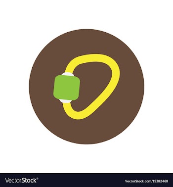 Stylish icon in circle mountaineering carabiner vector image