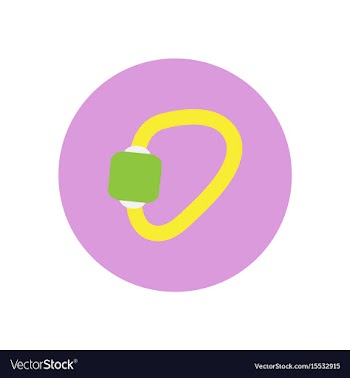 Stylish icon in circle mountaineering carabiner vector image