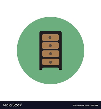 Stylish icon in circle office chest of drawers vector image
