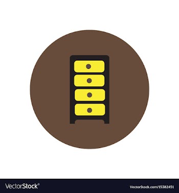 Stylish icon in circle office chest of drawers vector image