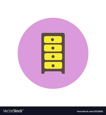 Stylish icon in circle office chest of drawers vector image