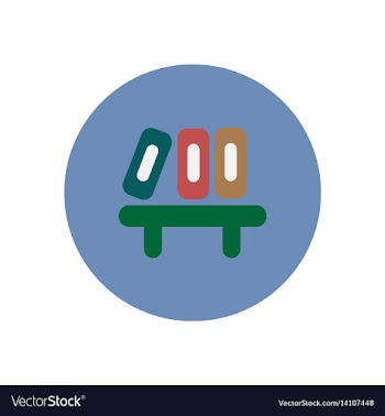 Stylish icon in circle office folders on shelf vector image