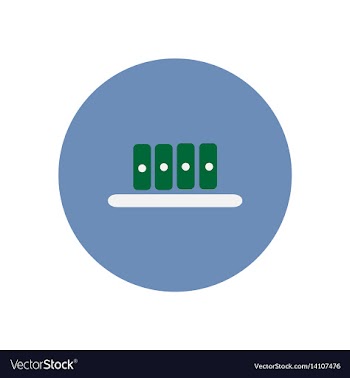 Stylish icon in circle office folders on shelf vector image