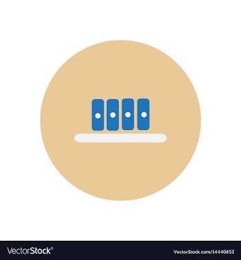 Stylish icon in circle office folders on shelf vector image