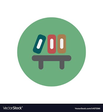 Stylish icon in circle office folders on shelf vector image