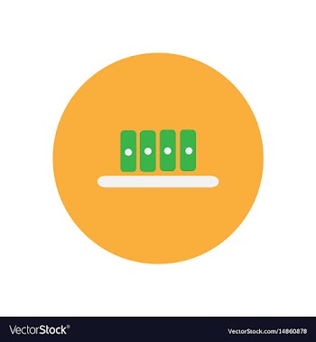 Stylish icon in circle office folders on shelf vector image