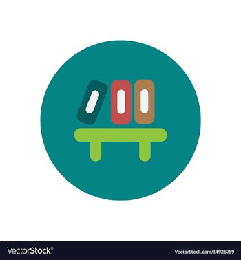 Stylish icon in circle office folders on shelf vector image