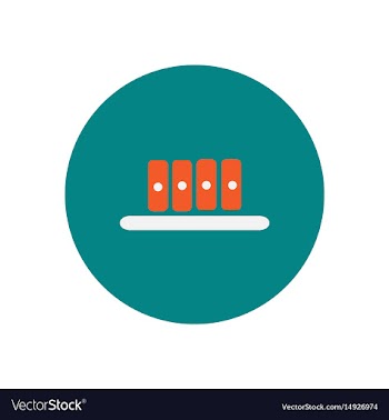 Stylish icon in circle office folders on shelf vector image