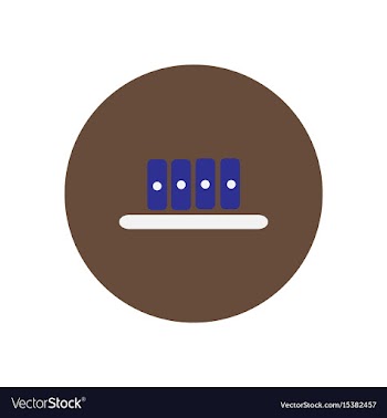 Stylish icon in circle office folders on shelf vector image
