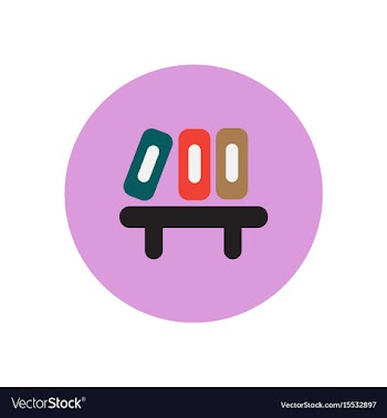 Stylish icon in circle office folders on shelf vector image