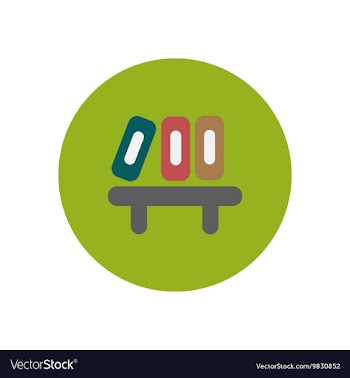 Stylish icon in circle office folders on shelf vector image