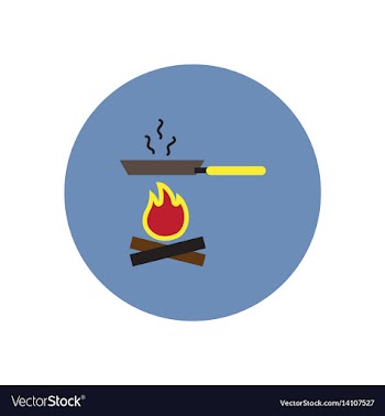 Stylish icon in circle pan with fire vector image