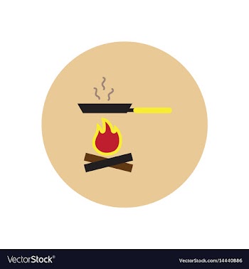 Stylish icon in circle pan with fire vector image
