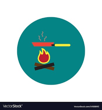 Stylish icon in circle pan with fire vector image