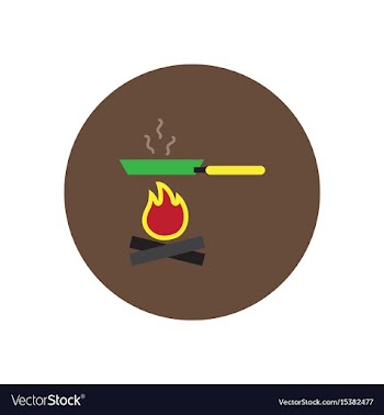 Stylish icon in circle pan with fire vector image