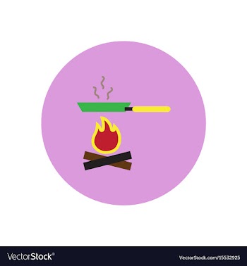 Stylish icon in circle pan with fire vector image