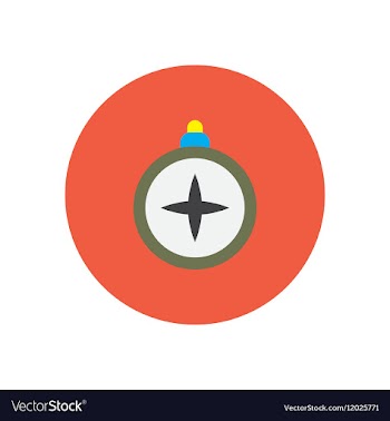 Stylish icon in circle vintage tourist compass vector image
