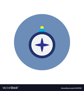Stylish icon in circle vintage tourist compass vector image