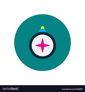 Stylish icon in circle vintage tourist compass vector image