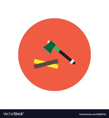 Stylish icon in circle wood and an ax vector image