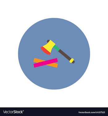 Stylish icon in circle wood and an ax vector image