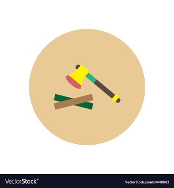 Stylish icon in circle wood and an ax vector image