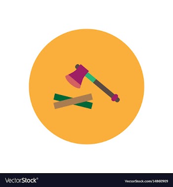 Stylish icon in circle wood and an ax vector image
