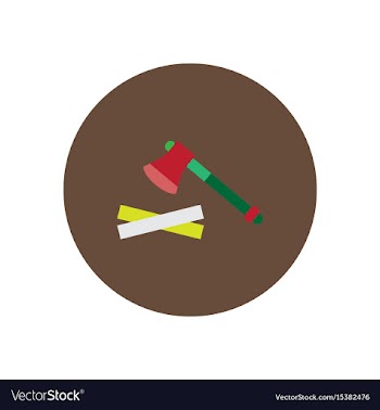 Stylish icon in circle wood and an ax vector image