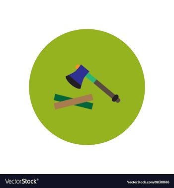Stylish icon in circle wood and an ax vector image
