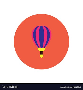 Stylish icon in color circle air balloon vector image