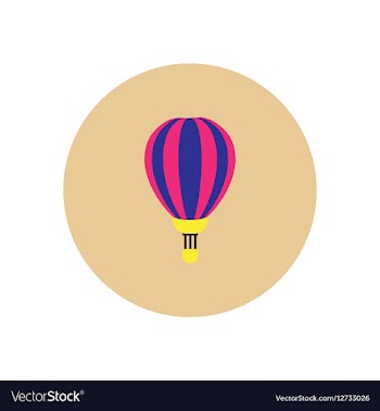 Stylish icon in color circle air balloon vector image