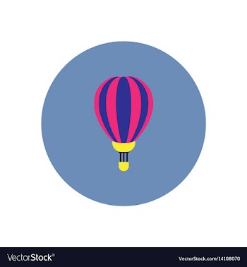 Stylish icon in color circle air balloon vector image
