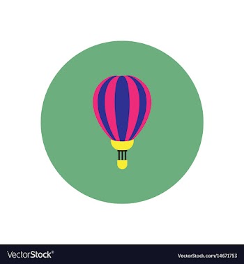Stylish icon in color circle air balloon vector image