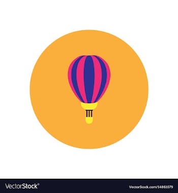 Stylish icon in color circle air balloon vector image
