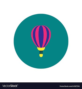 Stylish icon in color circle air balloon vector image